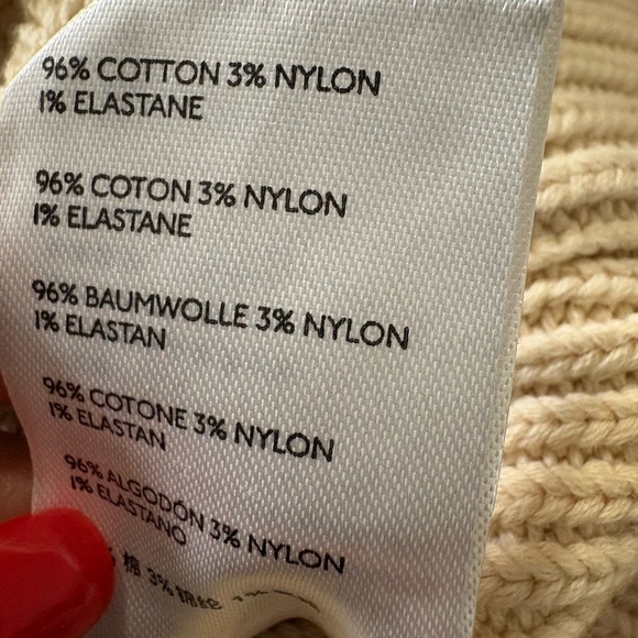 Free People Bonfire Cream Chunky V-Neck Cardigan Sweater with Balloon Sleeves. - Picture 10 of 14